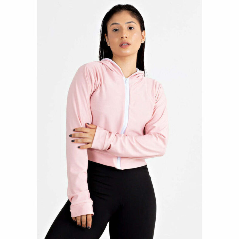 Casaco Rosê com Branco Fitness Feminino | REF: LX143
